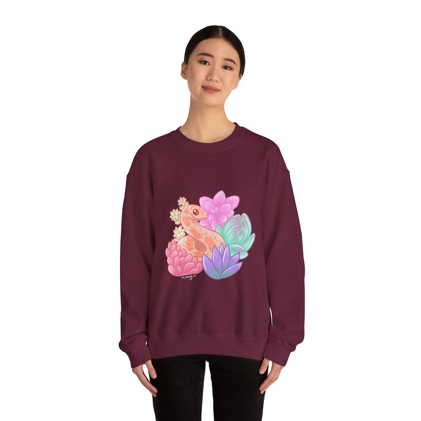 Soft Hognose Snake Sweatshirt - Unisex Heavy Blend™ Crewneck Sweatshirt - Reptile and Succulent Lover Gift