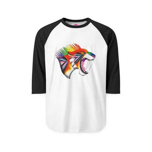 Fierce Saber Tooth T-Shirt - Rainbow Progress Flag Tiger Graphic Tee, Unisex Shirt, Perfect LGBTQ Gift