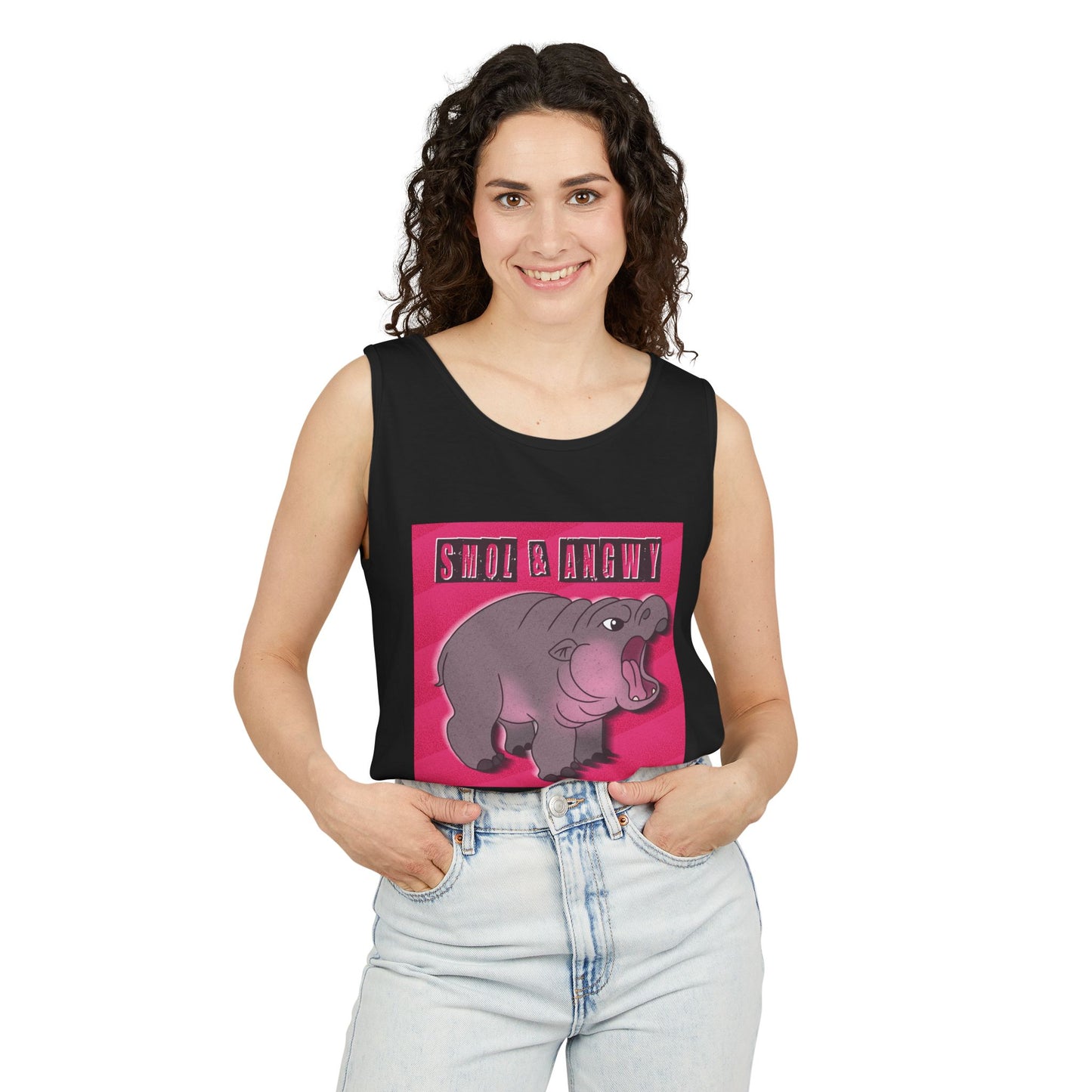 Pygmy Hippo Tank Top - Small and Angry - Funny tank top for animal lovers