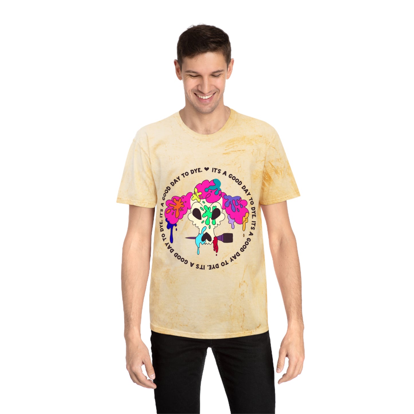 It's a Good Day to Dye - Unisex Color Blast T-Shirt - Poodle Dog Skull