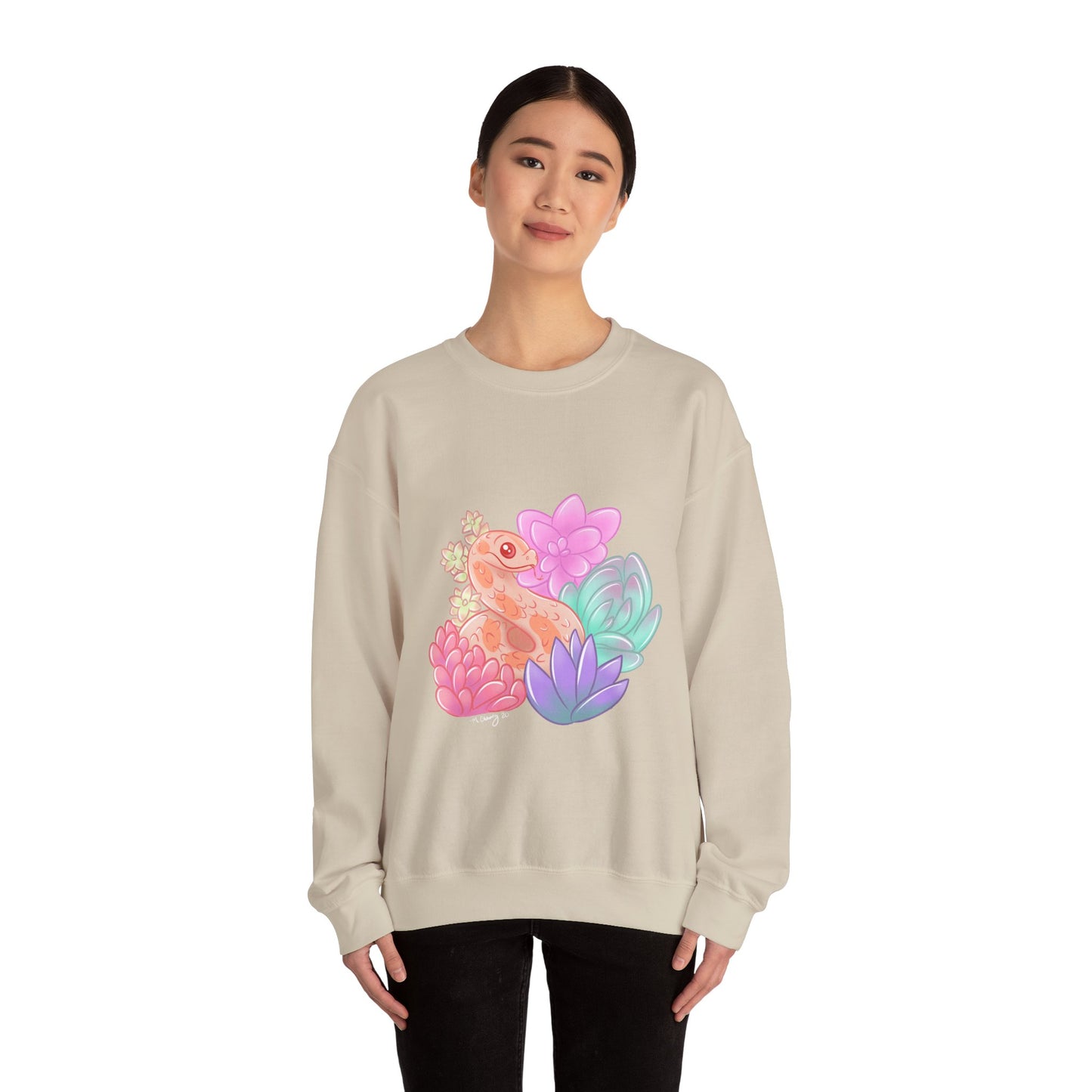 Soft Hognose Snake Sweatshirt - Unisex Heavy Blend™ Crewneck Sweatshirt - Reptile and Succulent Lover Gift