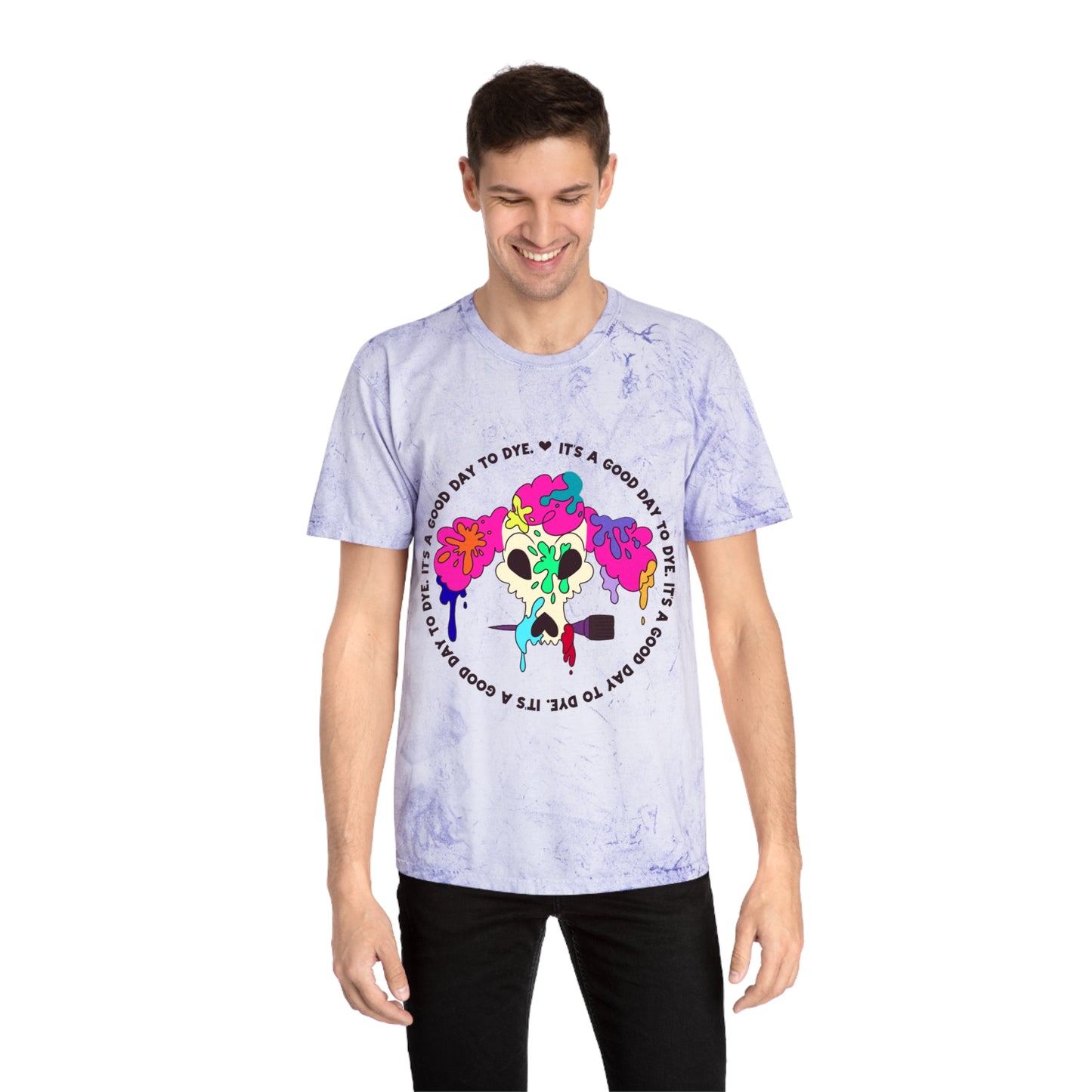 It's a Good Day to Dye - Unisex Color Blast T-Shirt - Poodle Dog Skull