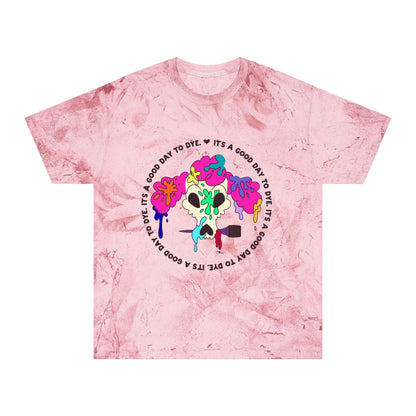 It's a Good Day to Dye - Unisex Color Blast T-Shirt - Poodle Dog Skull