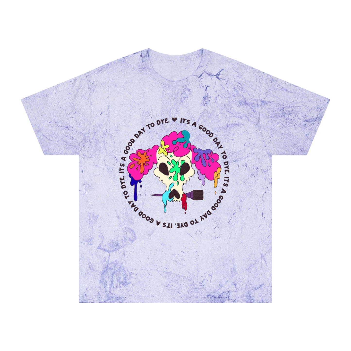 It's a Good Day to Dye - Unisex Color Blast T-Shirt - Poodle Dog Skull