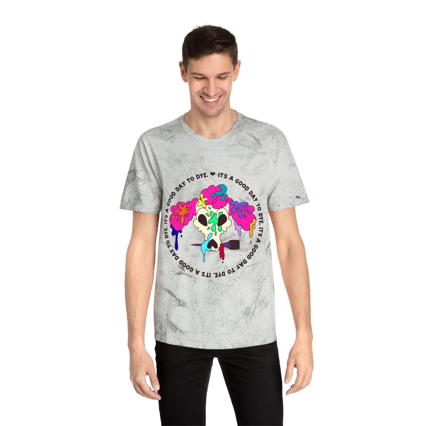 It's a Good Day to Dye - Unisex Color Blast T-Shirt - Poodle Dog Skull