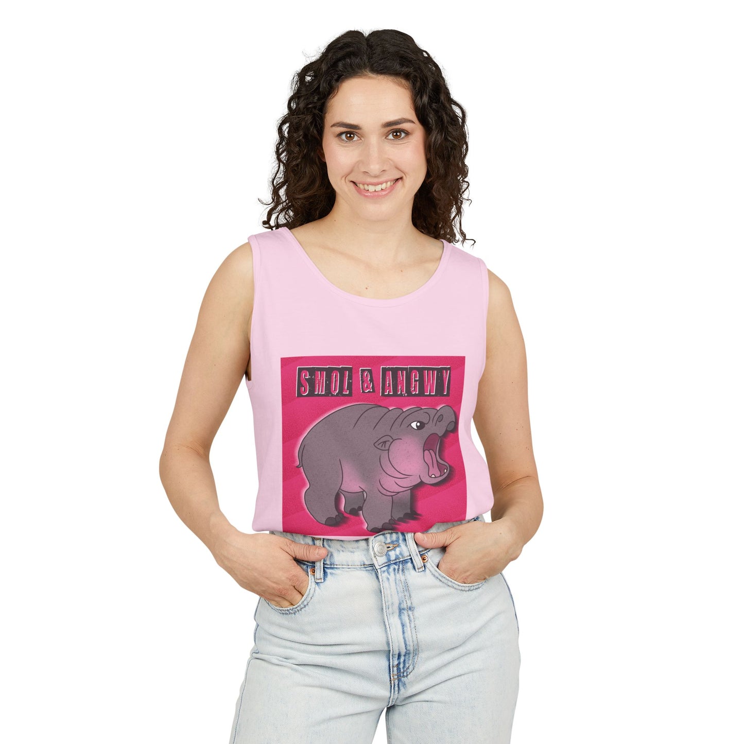 Pygmy Hippo Tank Top - Small and Angry - Funny tank top for animal lovers