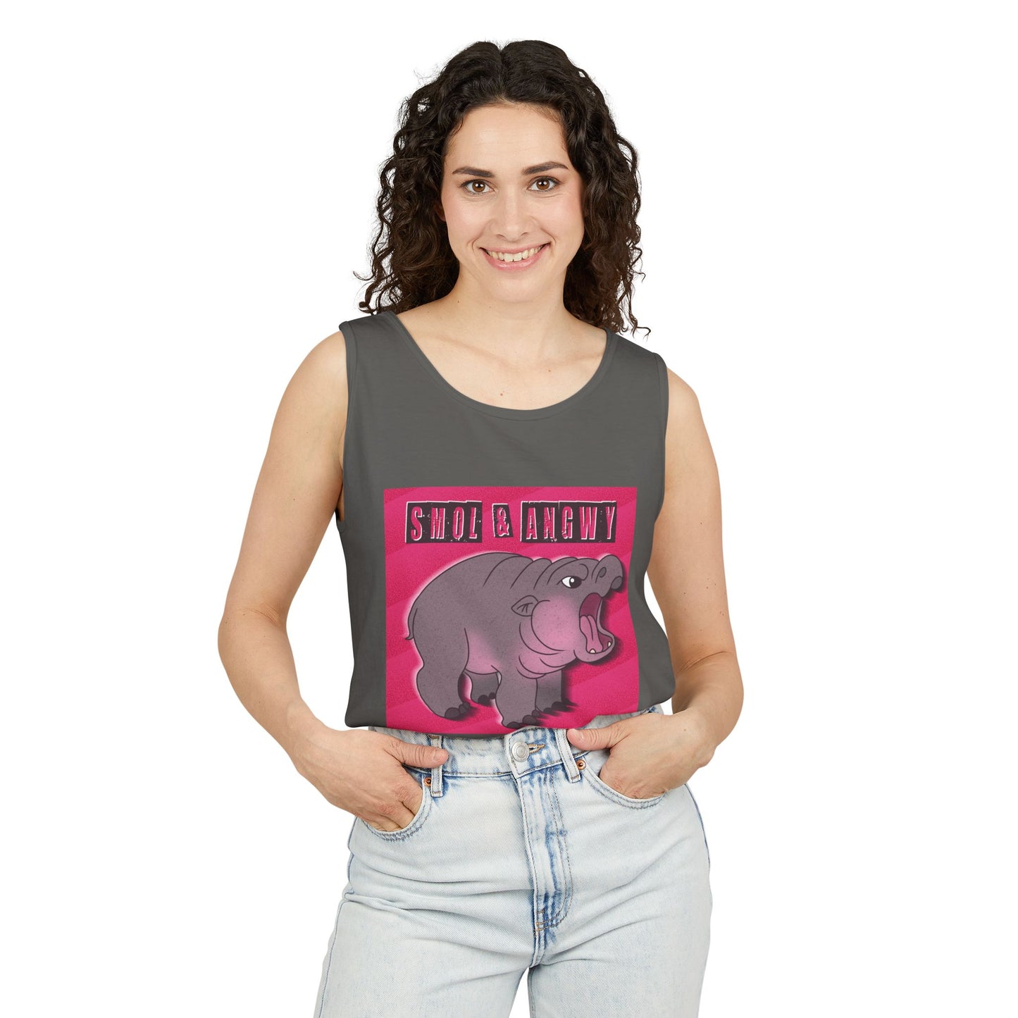 Pygmy Hippo Tank Top - Small and Angry - Funny tank top for animal lovers
