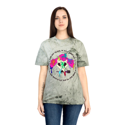 It's a Good Day to Dye - Unisex Color Blast T-Shirt - Poodle Dog Skull