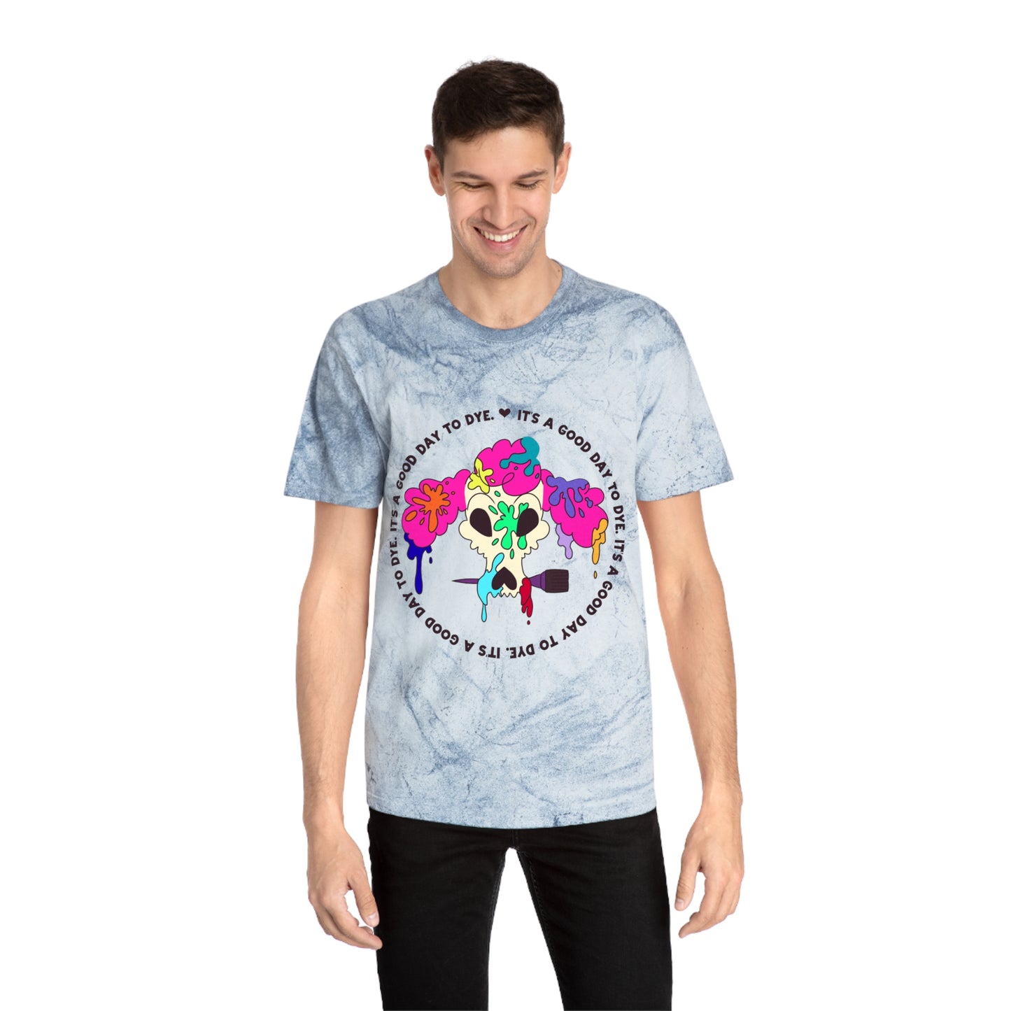 It's a Good Day to Dye - Unisex Color Blast T-Shirt - Poodle Dog Skull