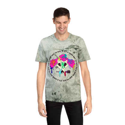 It's a Good Day to Dye - Unisex Color Blast T-Shirt - Poodle Dog Skull