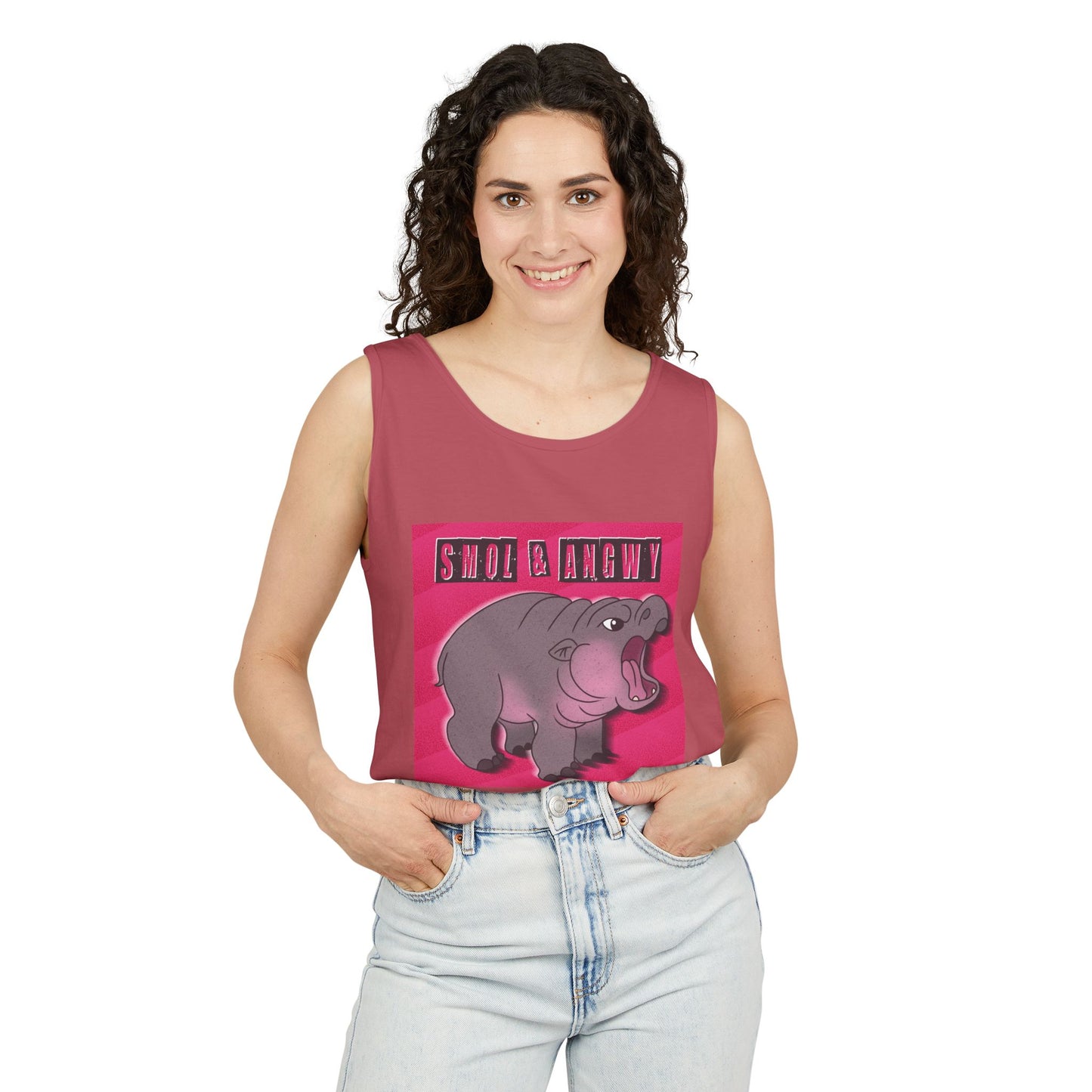 Pygmy Hippo Tank Top - Small and Angry - Funny tank top for animal lovers