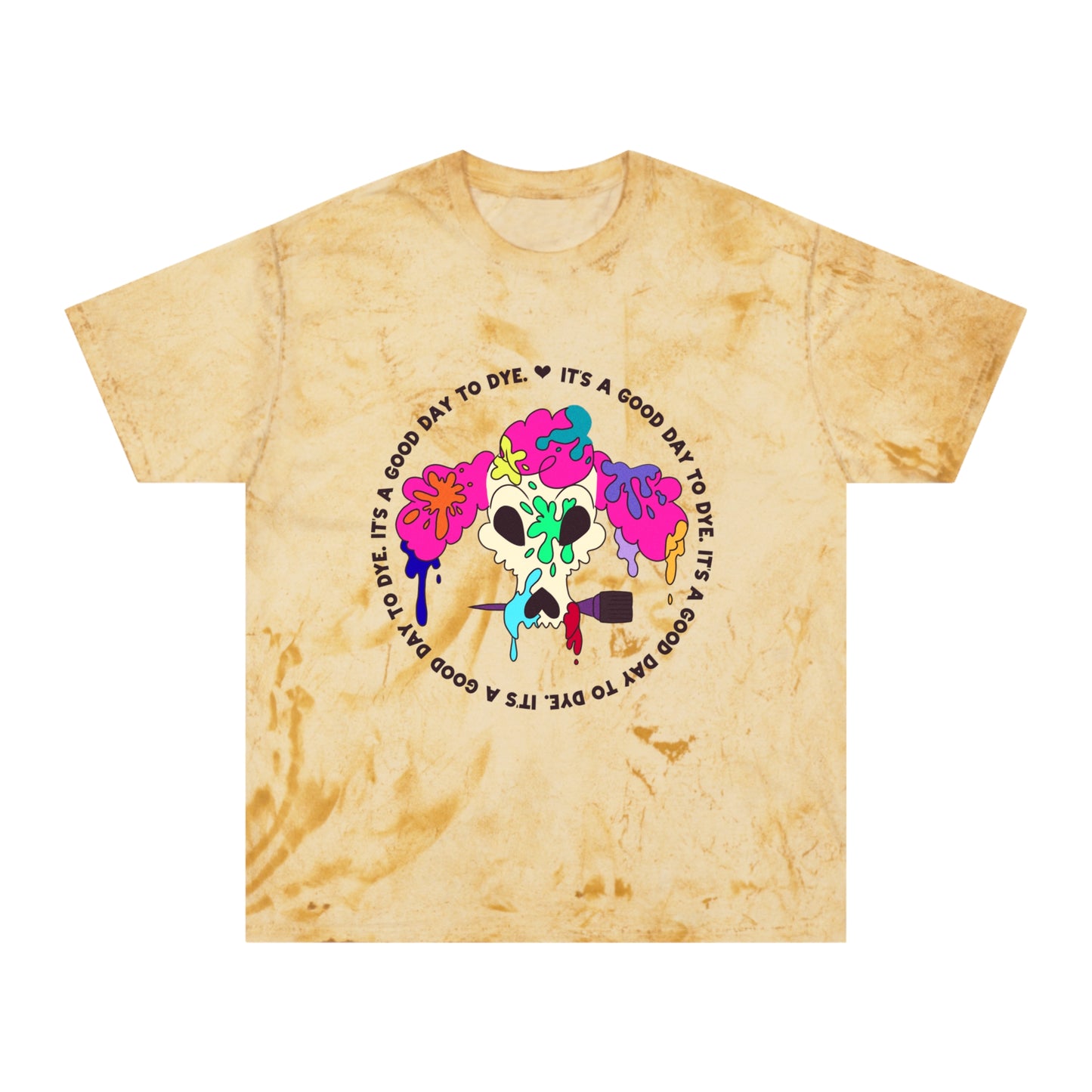 It's a Good Day to Dye - Unisex Color Blast T-Shirt - Poodle Dog Skull