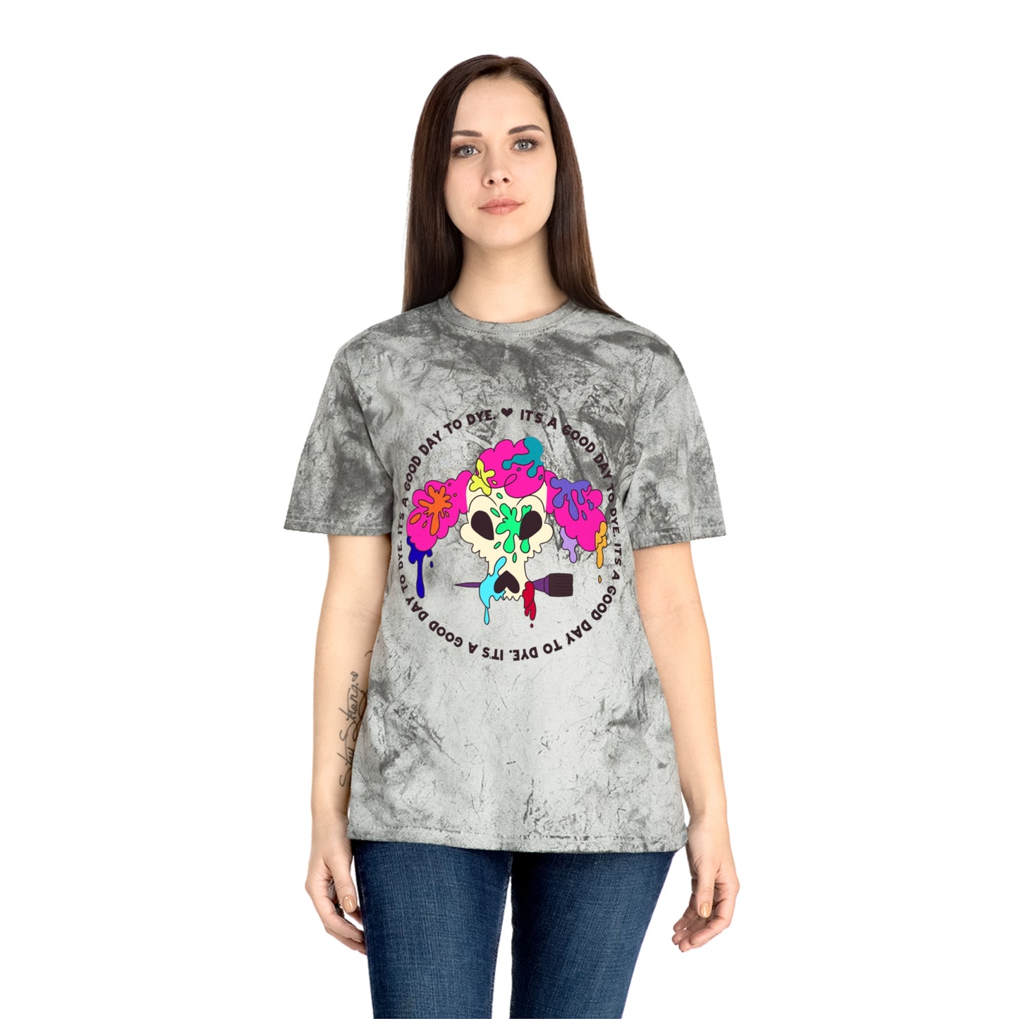 It's a Good Day to Dye - Unisex Color Blast T-Shirt - Poodle Dog Skull
