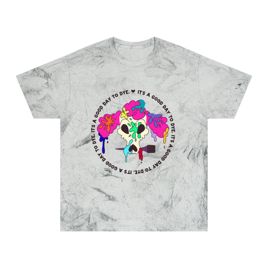 It's a Good Day to Dye - Unisex Color Blast T-Shirt - Poodle Dog Skull