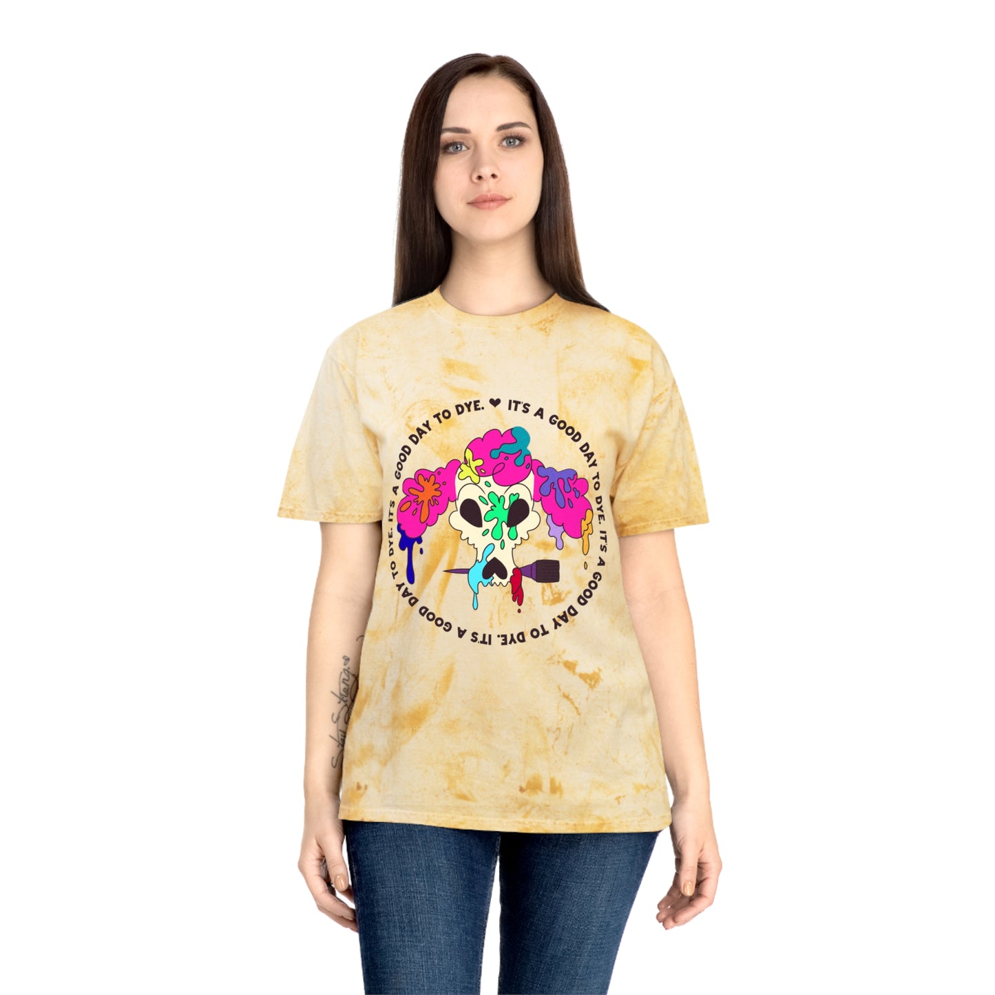 It's a Good Day to Dye - Unisex Color Blast T-Shirt - Poodle Dog Skull