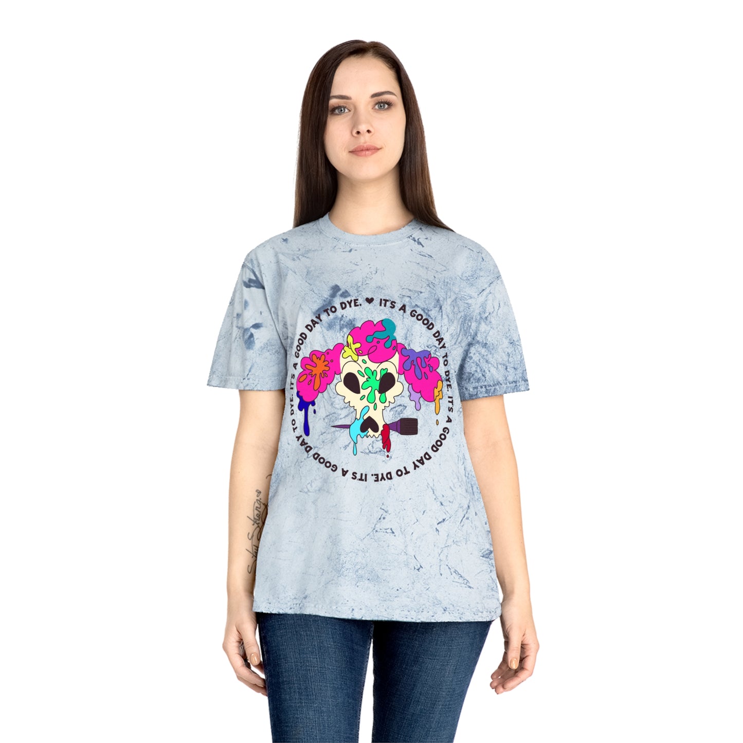 It's a Good Day to Dye - Unisex Color Blast T-Shirt - Poodle Dog Skull