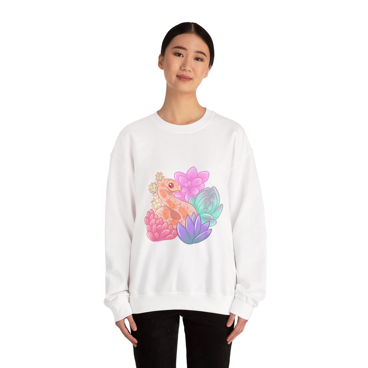Soft Hognose Snake Sweatshirt - Unisex Heavy Blend™ Crewneck Sweatshirt - Reptile and Succulent Lover Gift