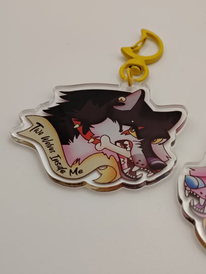 Two Wolves Inside Me Keychain