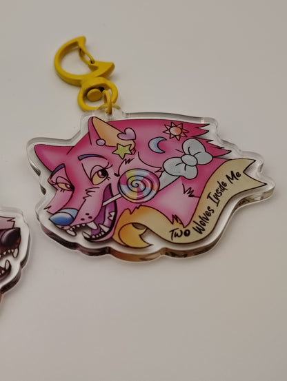 Two Wolves Inside Me Keychain
