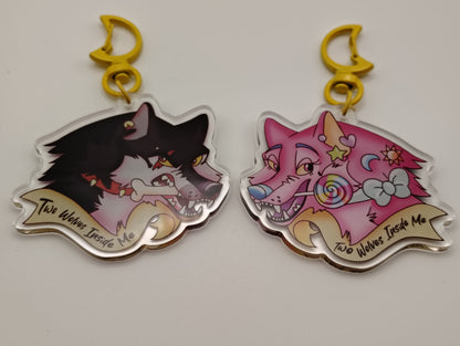 Two Wolves Inside Me Keychain